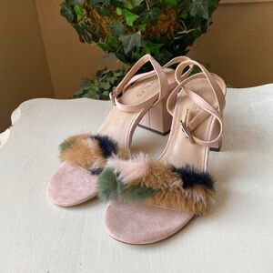 Charles | by Charles David Kandy Soft Pink Sandal Pumps With Faux Fur Sz 10